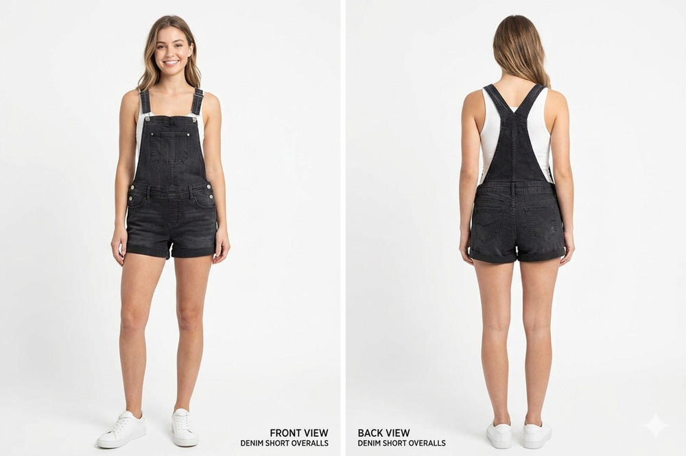 Nobo No Boundaries Relaxed Fit Women's Overall Shorts - Size XS - Black